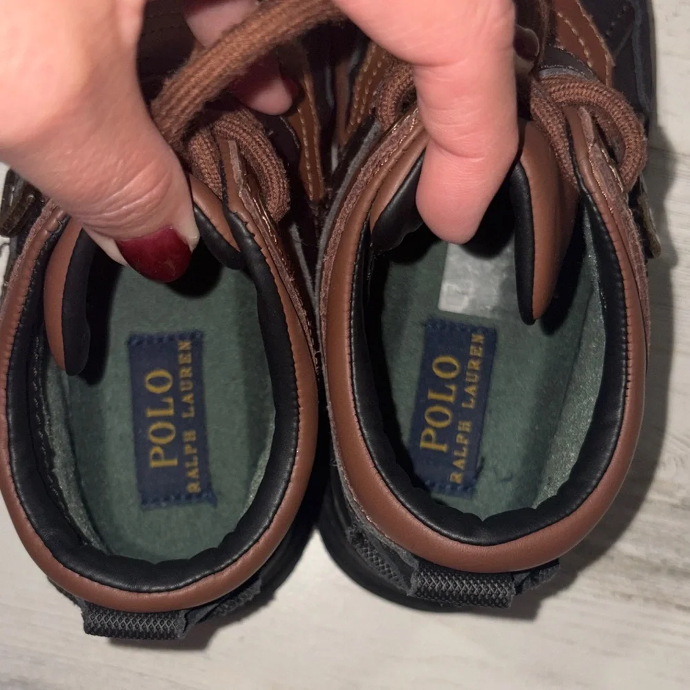 Polo by Ralph Lauren Black and Brown Kids Boots Size 13